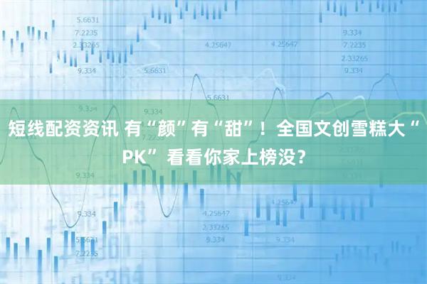 短线配资资讯 有“颜”有“甜”！全国文创雪糕大“PK” 看看你家上榜没？