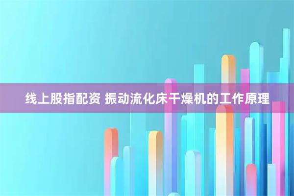 线上股指配资 振动流化床干燥机的工作原理